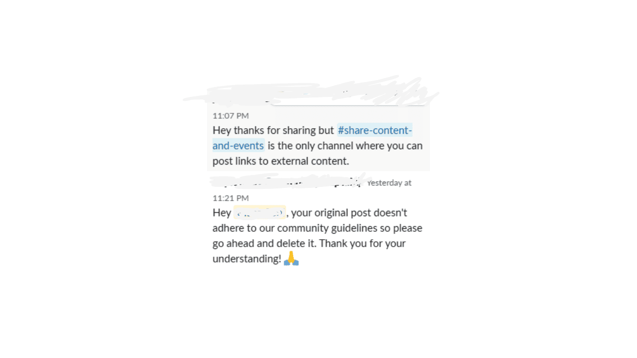 Slack user interface